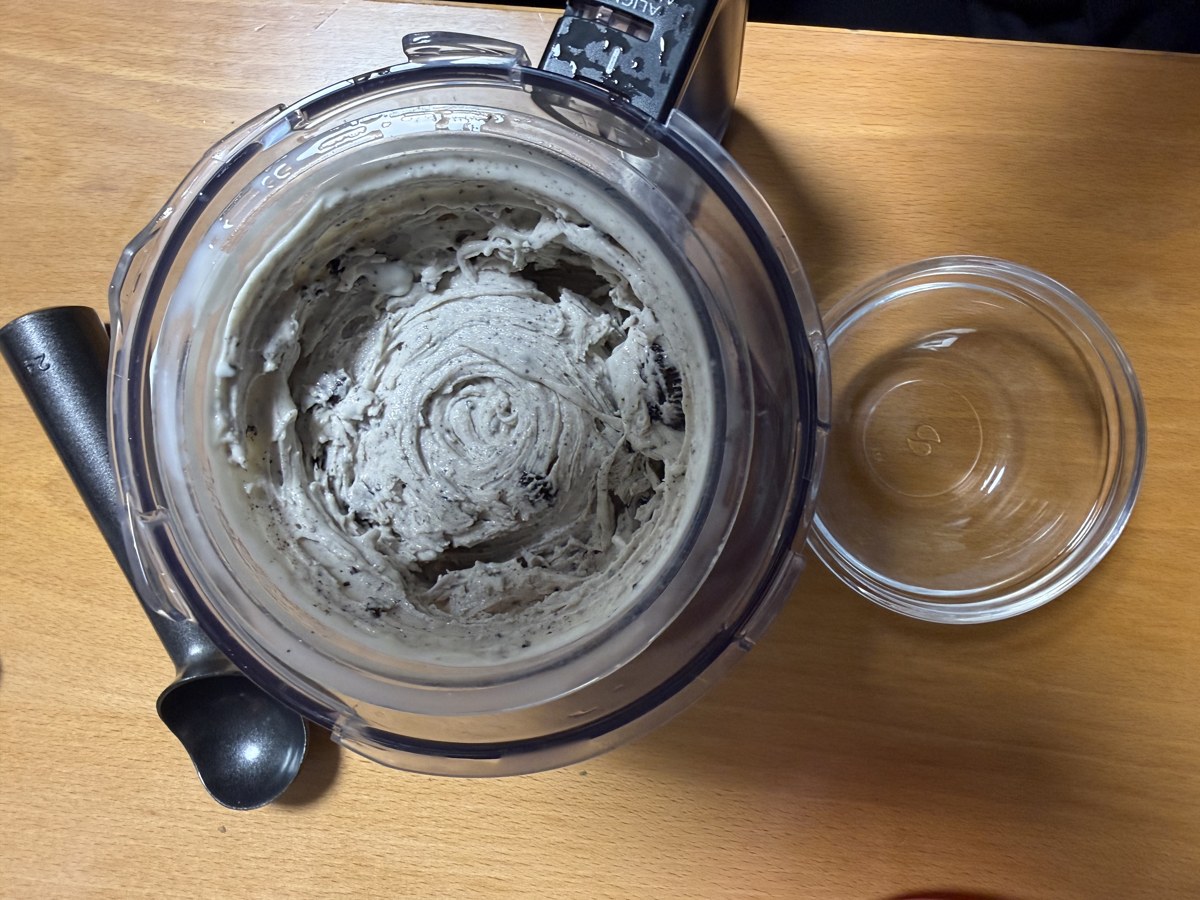 Frozen mixture in the Ninja pint